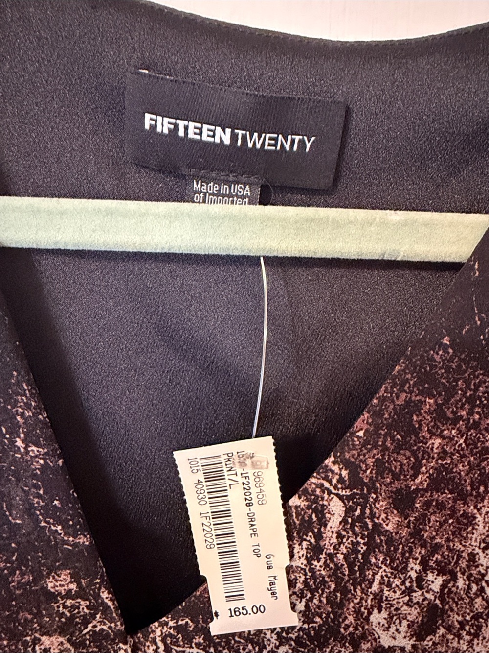 NWT Fifteen Twenty L Brown and Black Marble-Effect Sleeveless Top from Gus Mayer - Picture 2 of 3